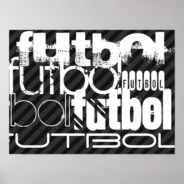 Póster Futbol; franjas grises negras y oscuras (Frente)