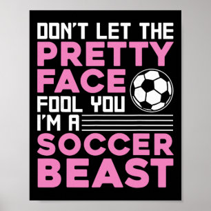 Póster Fútbol genial para mujeres adolescentes amantes de