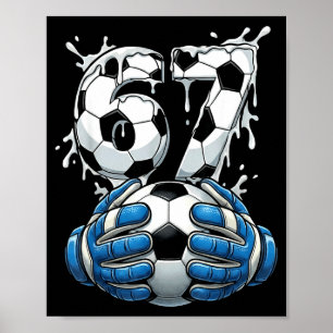 Póster Fútbol Goteo Número 67 Portero de Fútbol de Niños