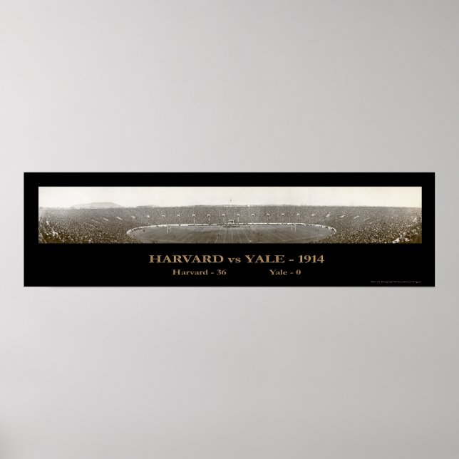 Póster Fútbol Harvard Yale Foto 1914 (Frente)