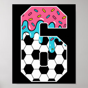 Póster Fútbol helado de 6 años goteo juventud 6 cumpleaño