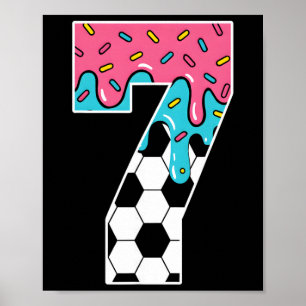 Póster Fútbol helado de 7 años goteo juventud 7 cumpleaño
