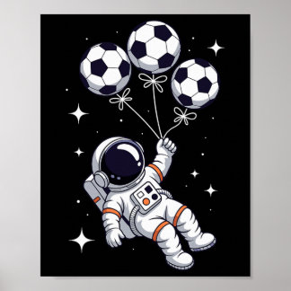 Póster Fútbol Ll Lloon Astronauta Flotante Hombre Espacia