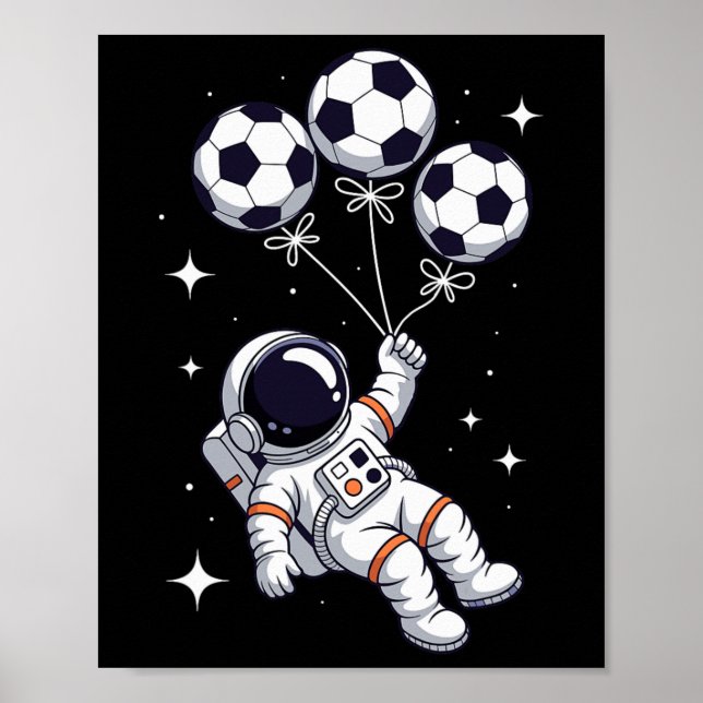 Póster Fútbol Ll Lloon Astronauta Flotante Hombre Espacia (Frente)