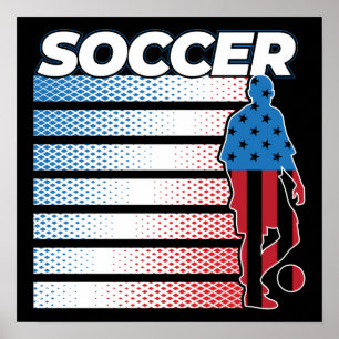 Póster Fútbol Masculino Rojo Blanco Azul