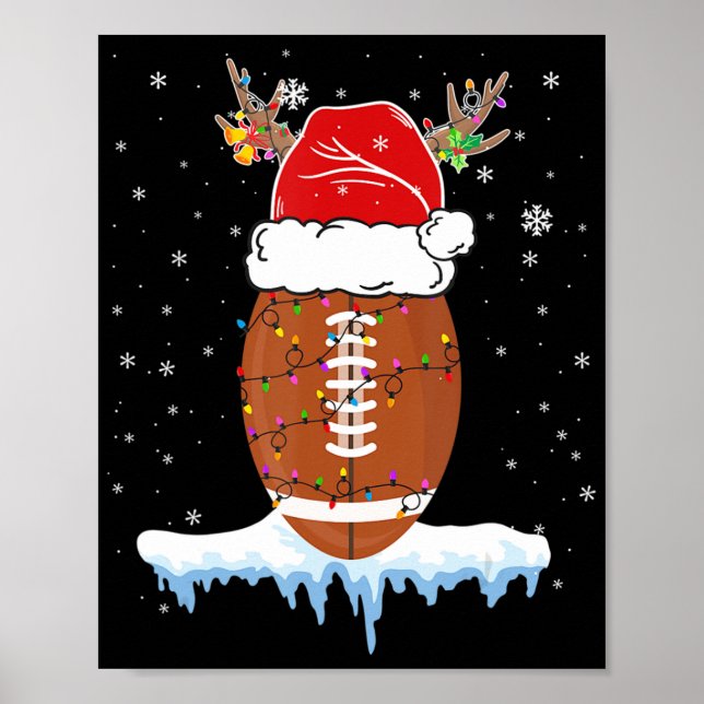 Póster Fútbol Navidad Santa Hat Feliz Navidad Fútbol (Frente)