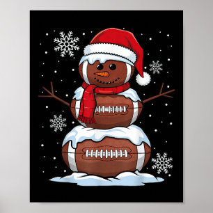 Póster Fútbol navideño Feliz Festividad de Snowman Deport