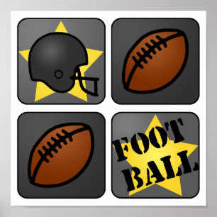 Póster Fútbol negro