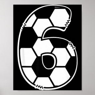 Póster Fútbol Número 6 Cumpleaños Infantil Fútbol Matemát