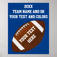 Fútbol poster con su TEXTO y COLORES DE equipo