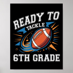 Póster Fútbol sexto grado primer día de escuela de vuelta