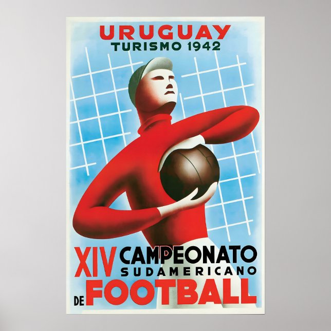 Póster Fútbol soccer Uruguay Sudamericano (Frente)