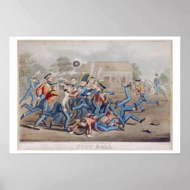 Póster Fútbol T34890, grabado por George Hunt, 1827 (aq. (Frente)
