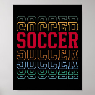 Póster Fútbol Texto en Capas Divertido Equipo de Jugadore