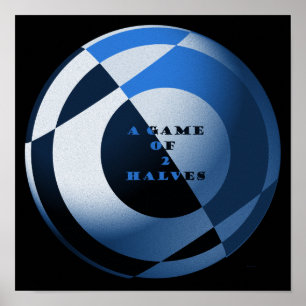 Póster Fútbol Un juego de 2 mitades de azul