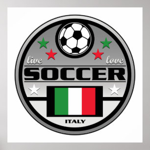 Póster Fútbol vivo Italia del amor