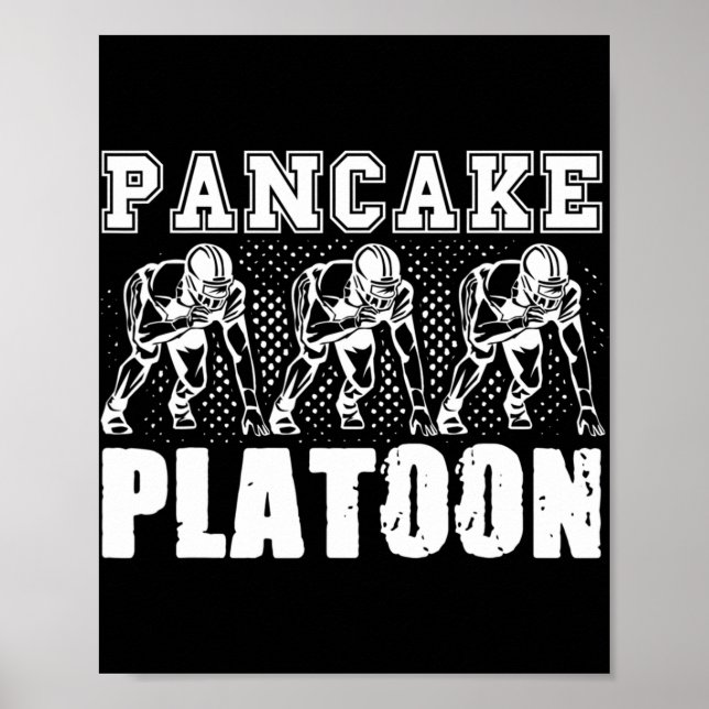 Póster Futbolista Americano De Lineman Pancake Platoon (Frente)