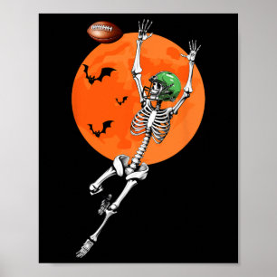 Póster Futbolista de Skeleton Halloween