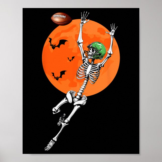 Póster Futbolista de Skeleton Halloween (Frente)