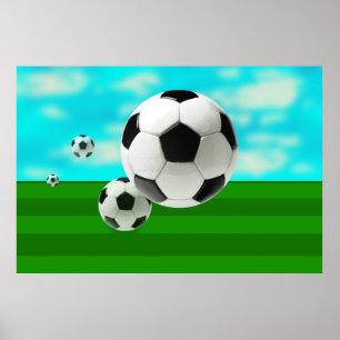 Póster Futbolistas del Bounding Balls socball football cu