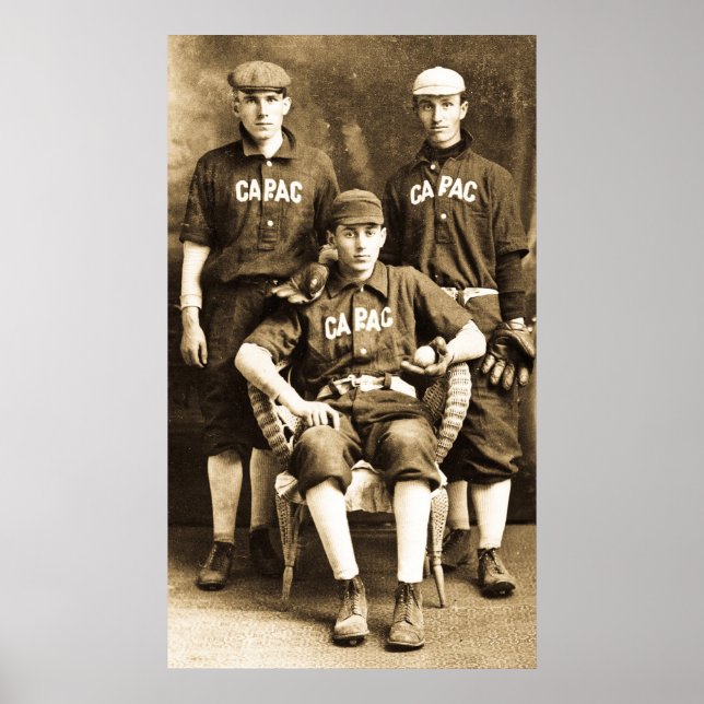 Póster Futbolistas Del Vintage Baseball (Frente)