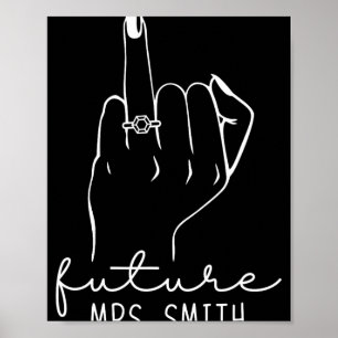 Póster Futura Sra. Smith Nueva Novia Para Ser Prometido S