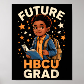 Póster Future Hbcu Graduate Afro Black Boy College Gradua