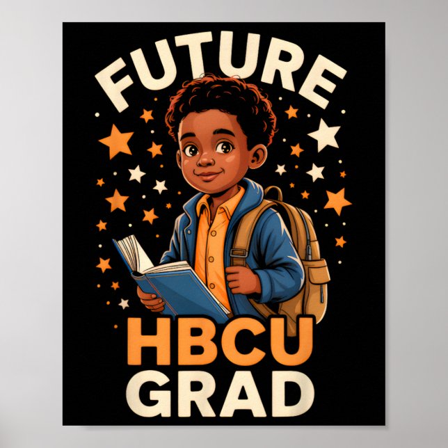 Póster Future Hbcu Graduate Afro Black Boy College Gradua (Frente)
