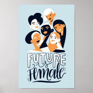 Póster Future Is Female | Motivational Feminist Quote