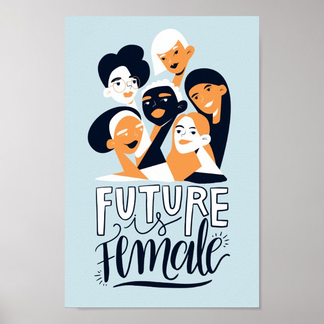Póster Future Is Female | Motivational Feminist Quote (Frente)