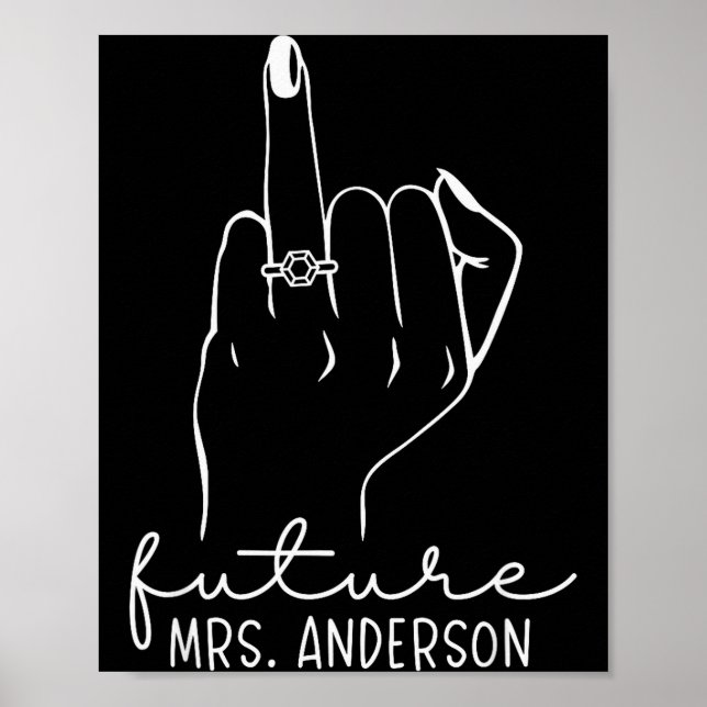 Póster Future Mrs. Anderson New Bridal To Be Fiance Bache (Frente)