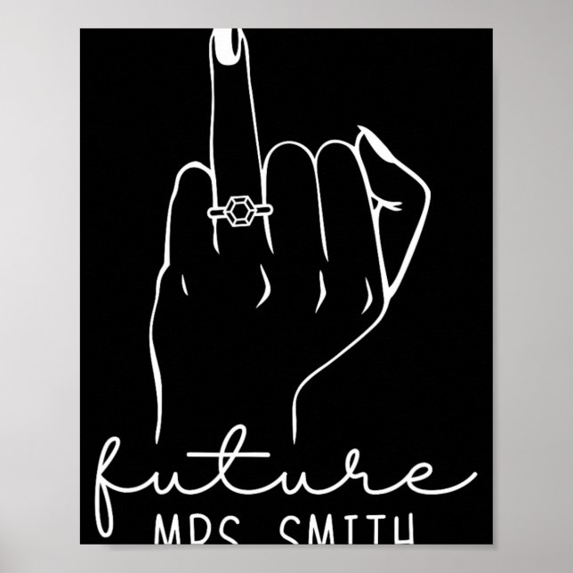 Póster Future Mrs. Smith New Bridal To Be Fiance Bachelor (Frente)