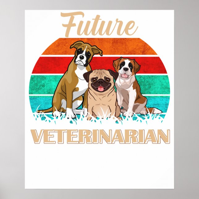 Póster Future Veterinarian - Cute Aspiring Vets (Frente)