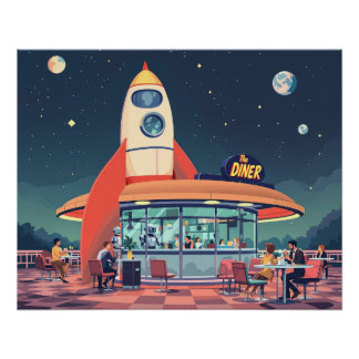 Póster Futurismo de mediados de siglo