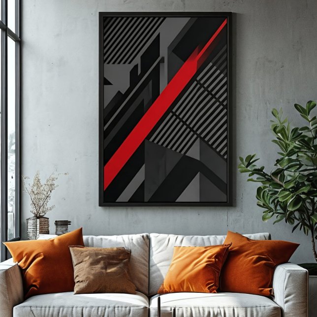 Póster Futurista Abstracto Rojo Negro (Subido por el creador)
