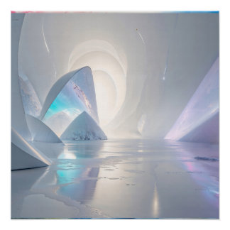 Póster Futurista Cueva de Hielo Surreal Dreamlike Fantasy