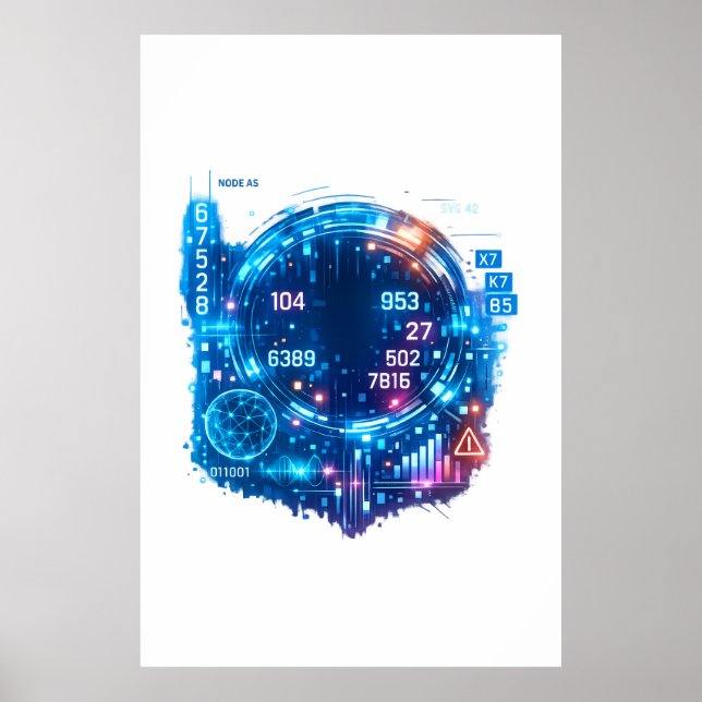 Póster Futuristic AI Data Head Poster – Cyber Tech  (Frente)