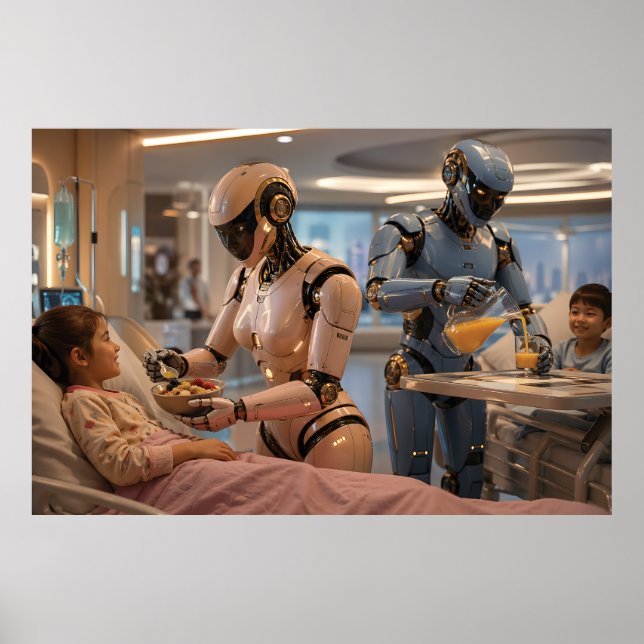 Póster Futuristic AI Robot Caregiver  (Frente)
