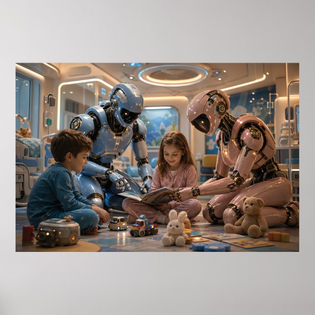 Póster Futuristic AI Robot Caregiver  (Frente)