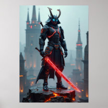 Futuristic Cyberpunk Samurai Warrior - Sci-Fi Mech