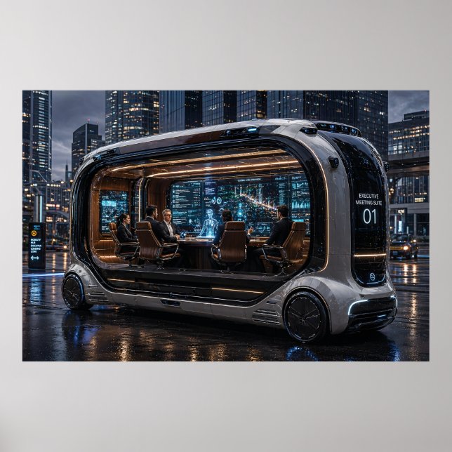 Póster Futuristic Executive Meeting  – Mobile Boardroom (Frente)