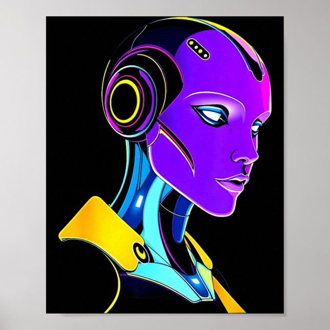 Póster Futuristic Graphic Design Robot 1  (Frente)