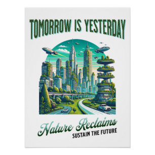 Póster Futuro diseño sostenible de la ciudad.