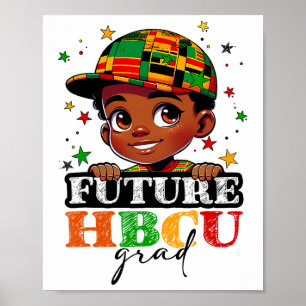 Póster Futuro Grado Hbcu Historia Negra Niños Graduados