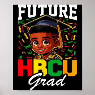 Póster Futuro graduado de HBCU niño negro niños pequeños 