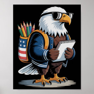 Póster Futuro Líder Orgulloso Águila Bandera De Estados U