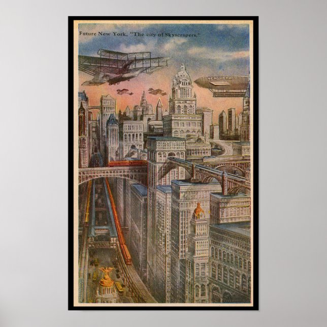 Póster Futuro Nueva York la ciudad de los rascacielos (Frente)