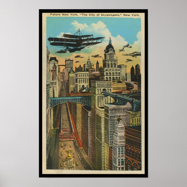 Póster Futuro Nueva York la ciudad de los rascacielos (Frente)