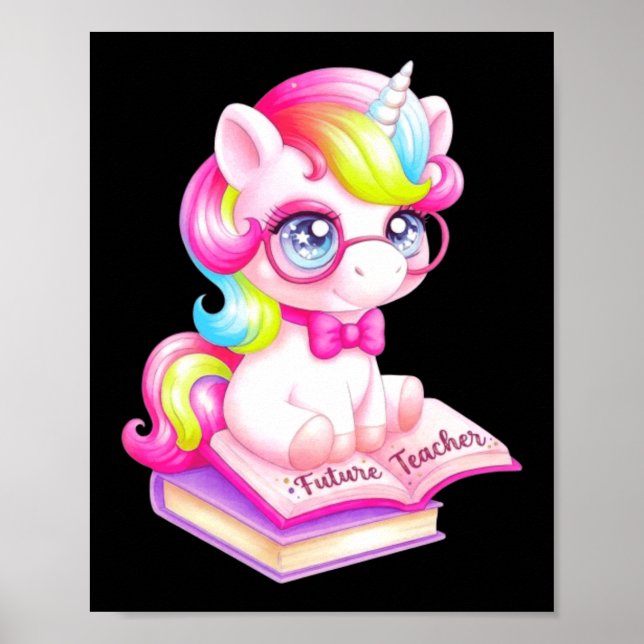 Póster Futuro Profesor de Clase de Unicornio Lindo (Frente)