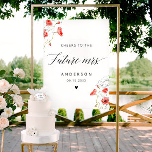 Póster Futuro Sra. Elegant Calligraphy Bridal Shower Rótu